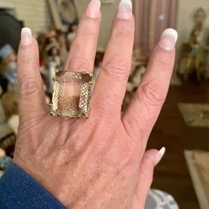 Smoky quartz statement ring